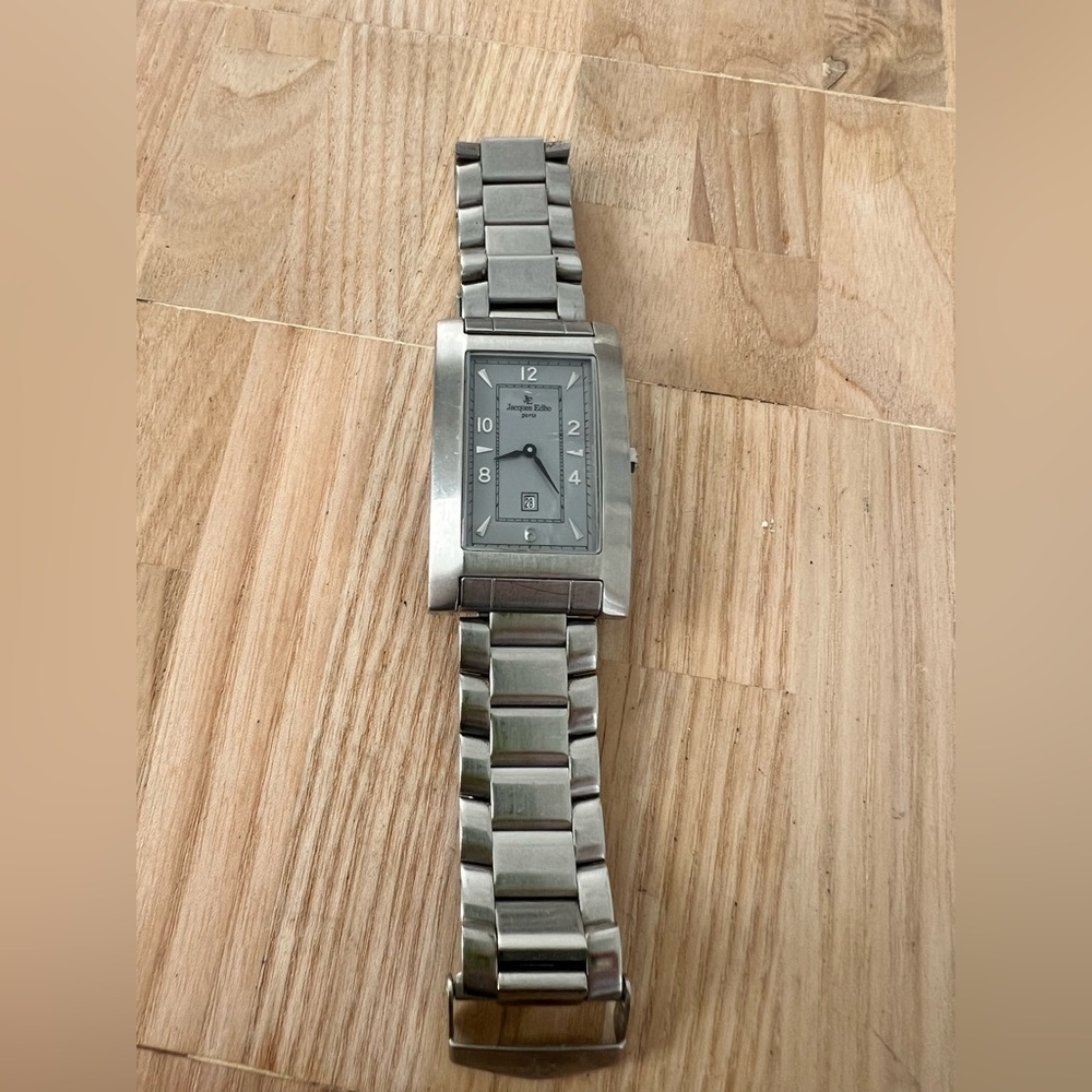 Jacques Edho Paris Silver Tone Rectangular Curvex… - image 6